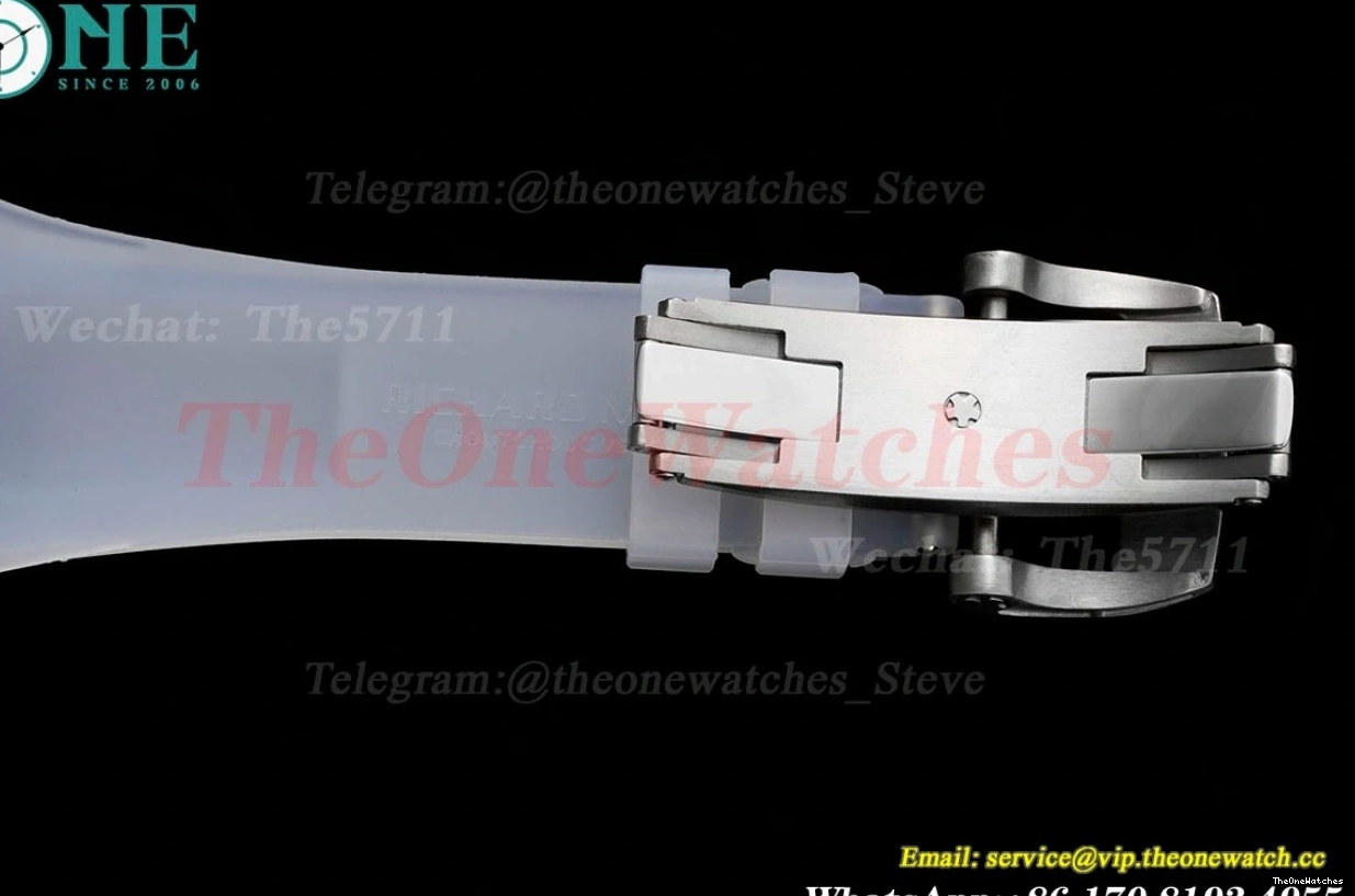 on strap  Dial RM055 Skeleton Transparent Transparent Rubber Sonic Clone  RMUL2 0208